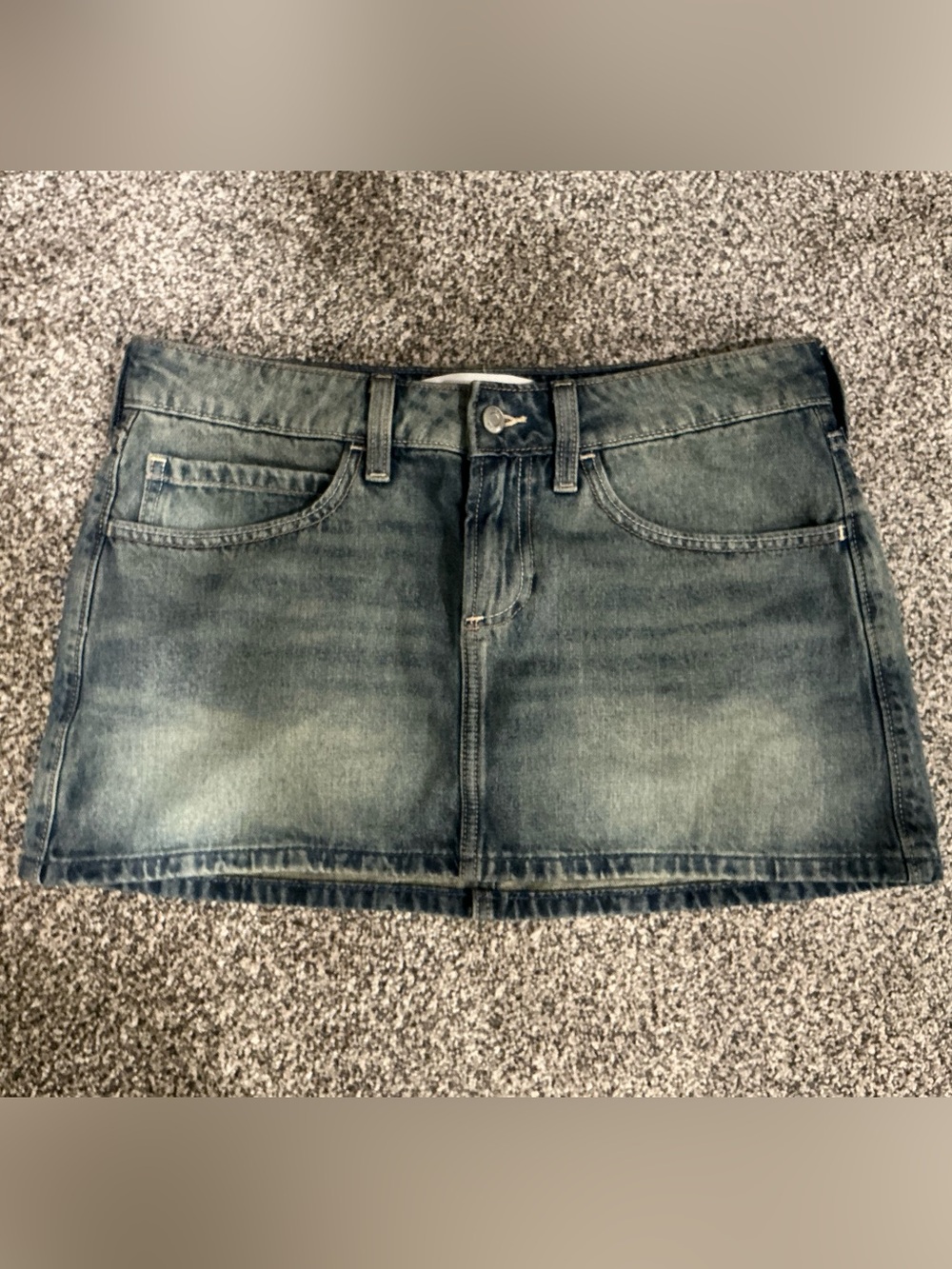 Hollister Faded Blue Denim Mini Skirt